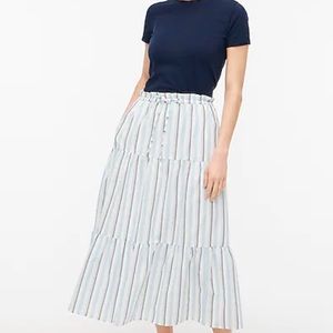NWT - J CREW FACTORY- Paper-bag tiered midi skirt